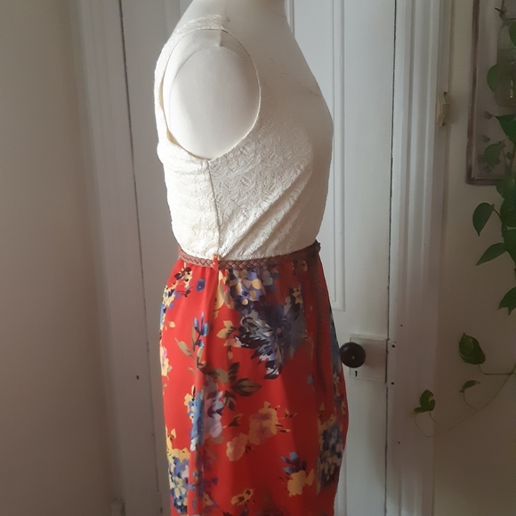 5/10$ Indulge Multi-Color Elastic Waist Dress Size M - Picture 2 of 6